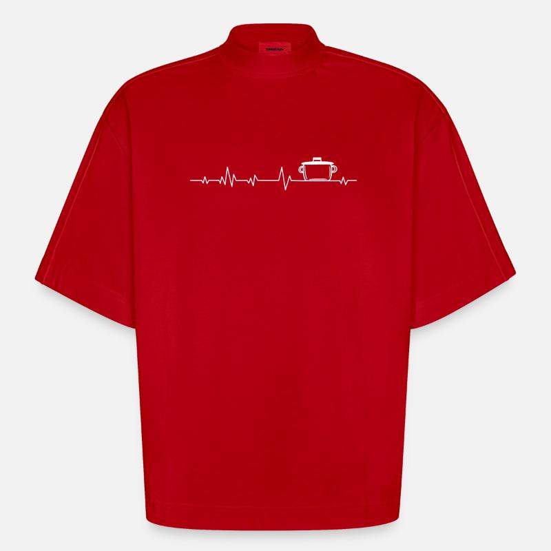Chef Cook Cooking - Heavyweight Oversized Organic Boxy T-Shirt Made in EU - red