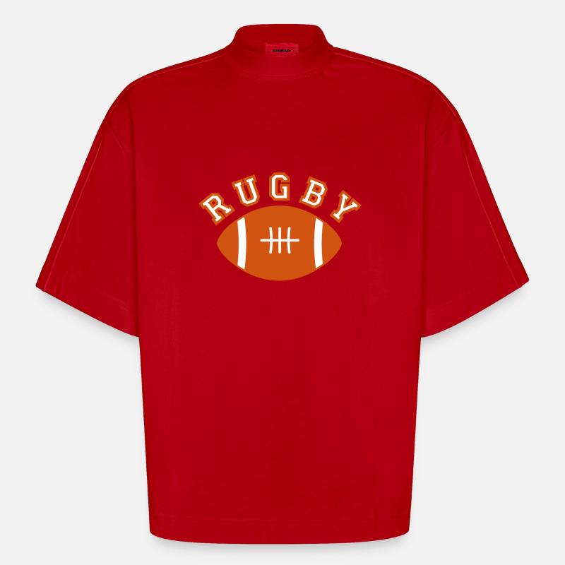 rugby - Heavyweight Oversized Organic Boxy T-Shirt Made in EU - red