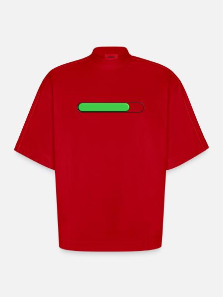 Average gauge Green (three quarters) - Heavyweight Oversized Organic Boxy T-Shirt Made in EU - red
