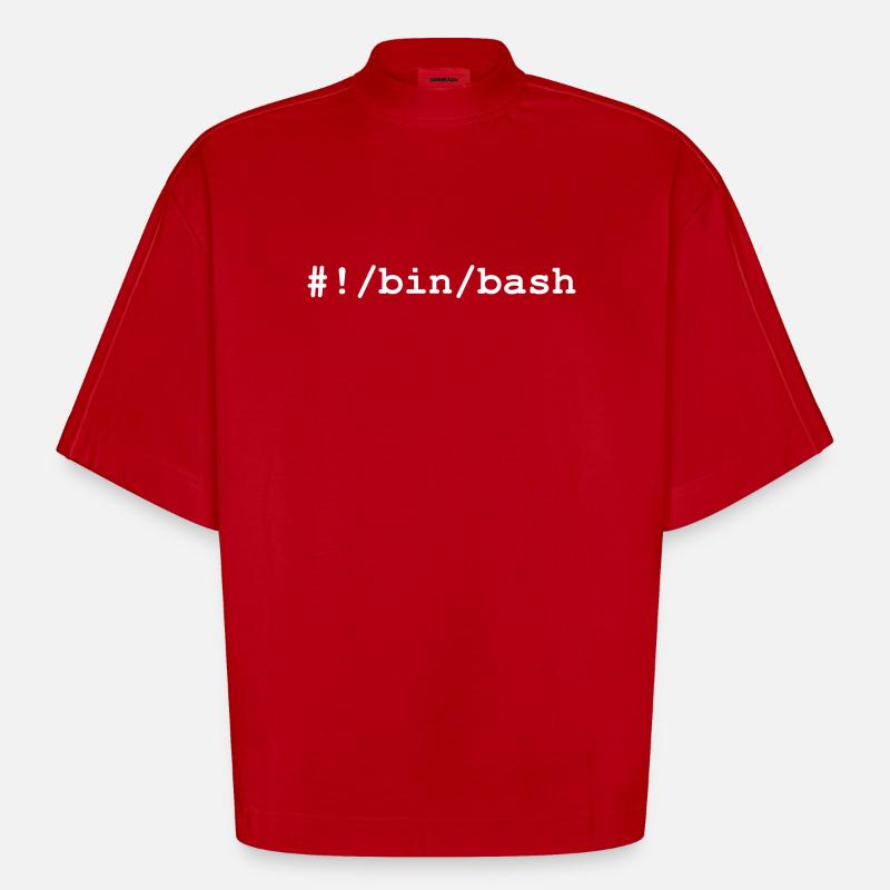 Bash / Bourne-Again Shell i Linux og Unix - Heavyweight oversized organic boxy T-shirt made in EU - rød