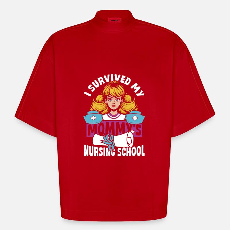 Abschluss Krankenschwester Krankenpflege Mutter - Heavyweight Oversized Organic Boxy T-Shirt Made in EU - Rot