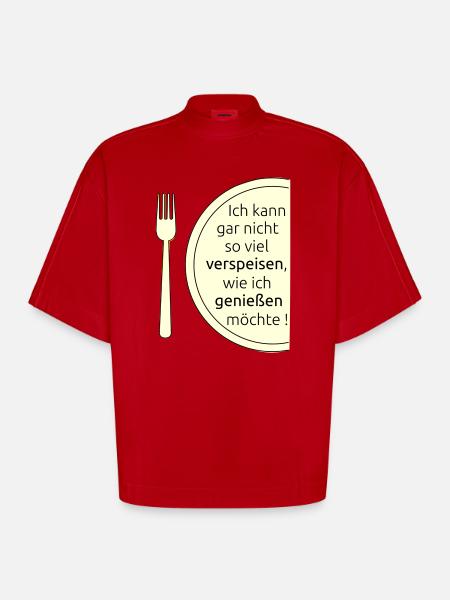 Eat and enjoy - Heavyweight Oversized Organic Boxy T-Shirt Made in EU - red