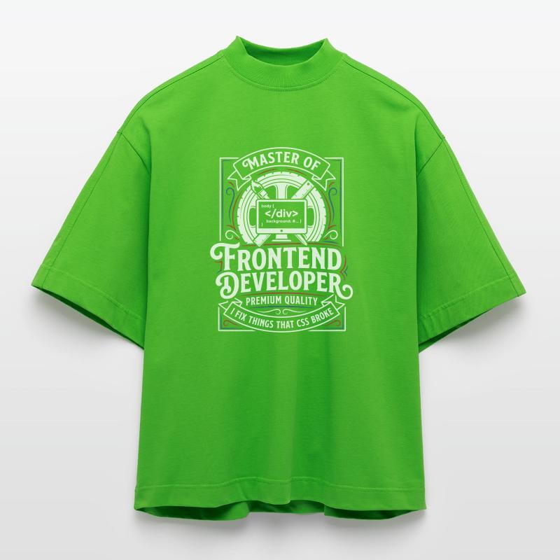 Frontend Master: CSS HTML Art Heavyweight Oversized Organic Boxy T-Shirt Made in EU