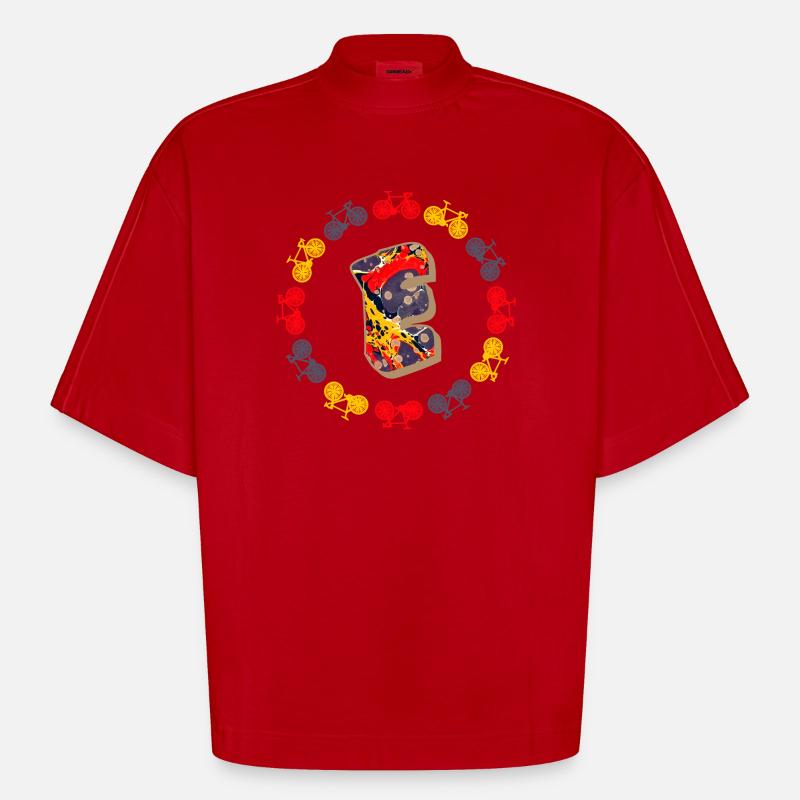 fahrrad e 202 e - Heavyweight Oversized Organic Boxy T-Shirt Made in EU - Rot