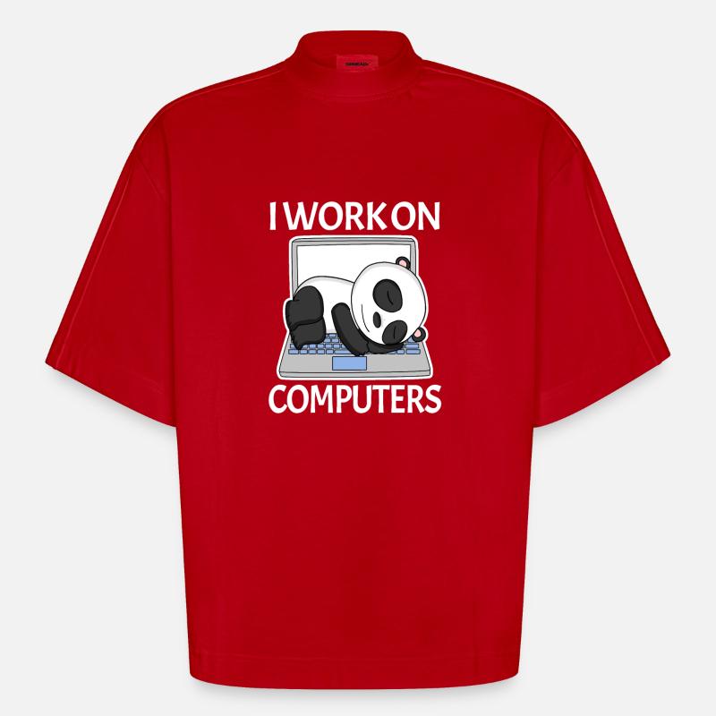 Computer Nerd Programmierer Herren Geschenk - Heavyweight Oversized Organic Boxy T-Shirt Made in EU - Rot