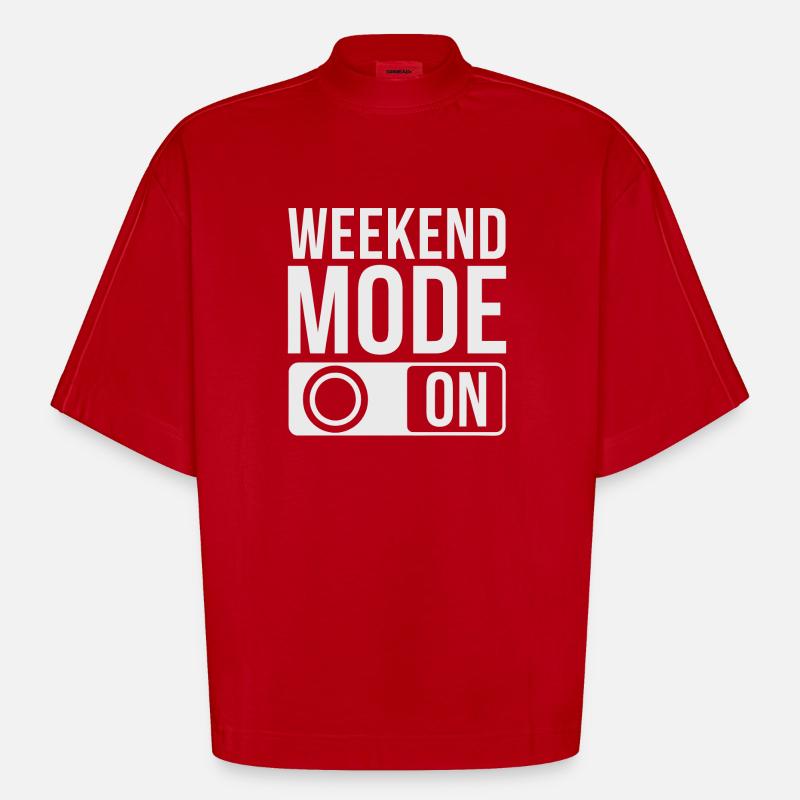 Mode week-end activé - T-shirt bio épais oversize Boxy fabriqué en UE - rouge