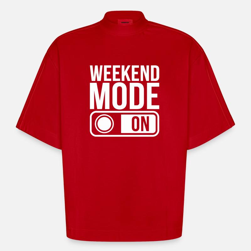 Mode week-end activé - T-shirt bio épais oversize Boxy fabriqué en UE - rouge