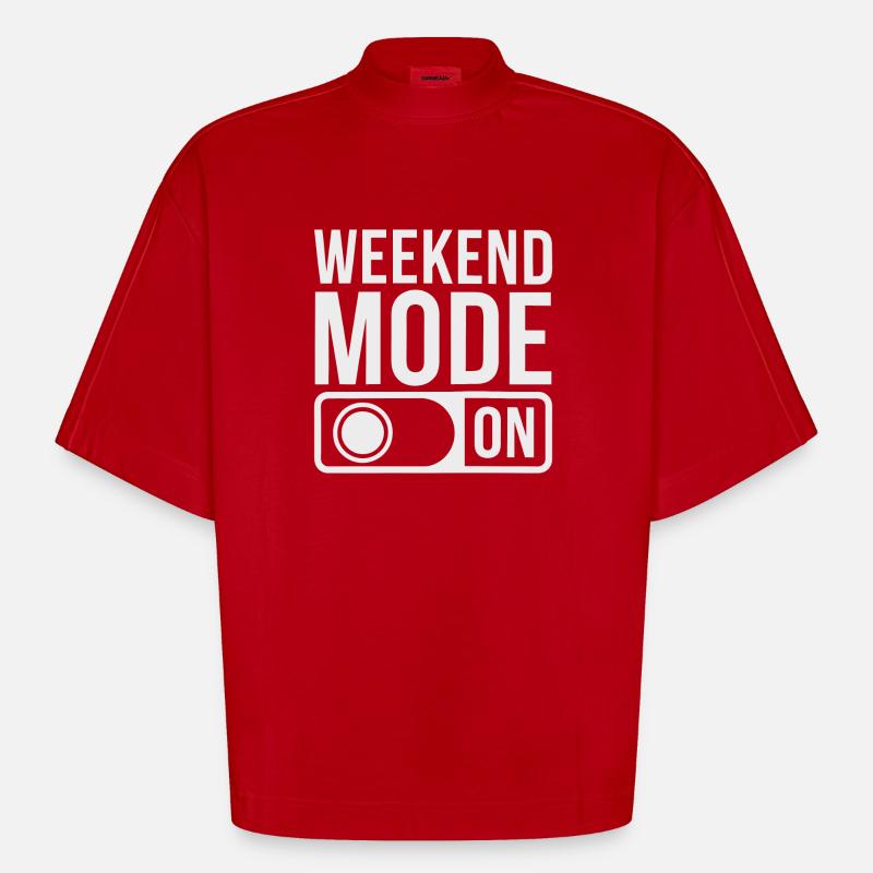 Mode week-end activé - T-shirt bio épais oversize Boxy fabriqué en UE - rouge