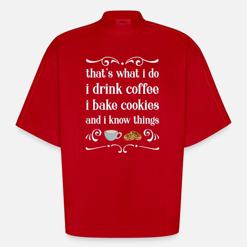 Baking baker baker - Heavyweight Oversized Organic Boxy T-Shirt Made in EU - red