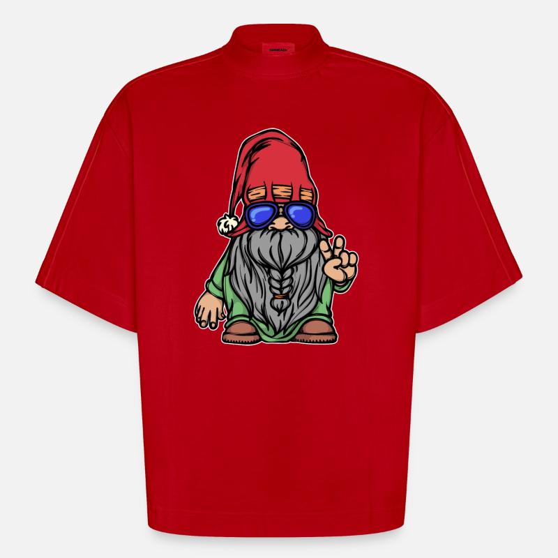 Bartfrisur Bart Bartwuchs Männlichkeit Bartträger - Heavyweight Oversized Organic Boxy T-Shirt Made in EU - Rot