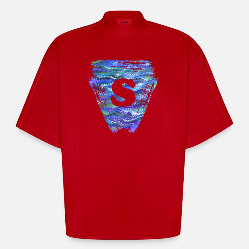 Triangle E 103 S - Heavyweight Oversized Organic Boxy T-Shirt Made in EU - red