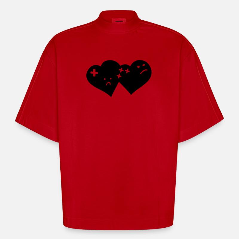 herz comic - Heavyweight Oversized Organic Boxy T-Shirt Made in EU - Rot