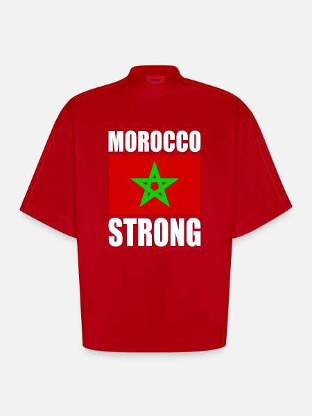 Maroc - T-shirt bio épais oversize Boxy fabriqué en UE - rouge