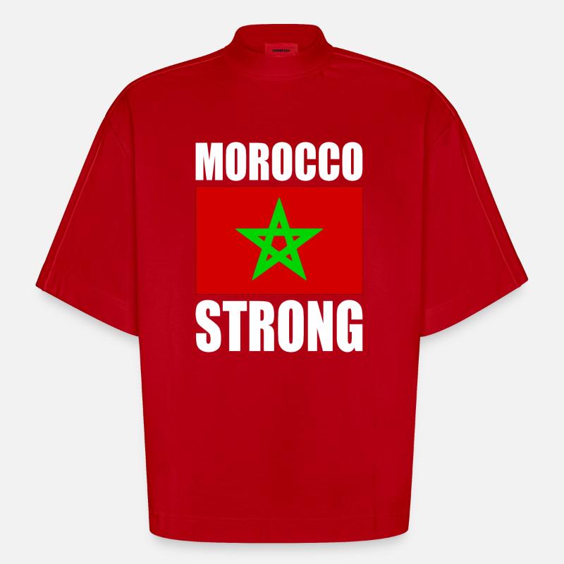 Maroc - T-shirt bio épais oversize Boxy fabriqué en UE - rouge