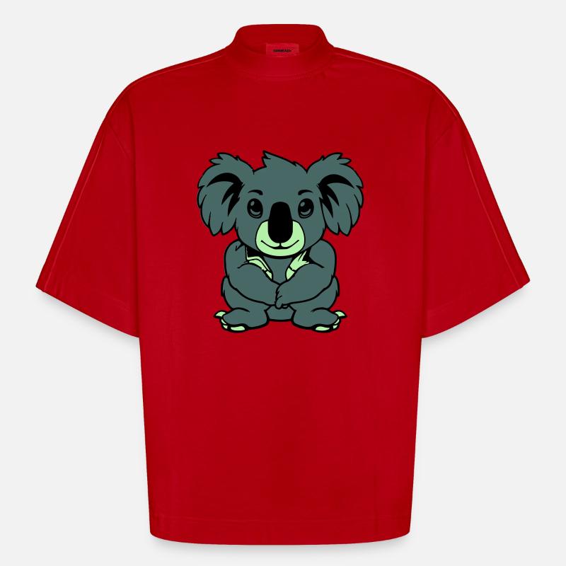 koalabär comic tier - Heavyweight Oversized Organic Boxy T-Shirt Made in EU - Rot