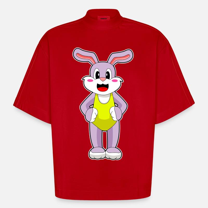 Maillot de bain Bunny - T-shirt bio épais oversize Boxy fabriqué en UE - rouge