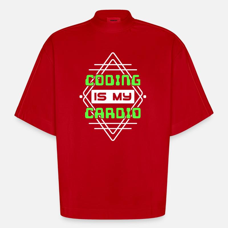Developer Statement Code Skripting Webentwickler - Heavyweight Oversized Organic Boxy T-Shirt Made in EU - Rot