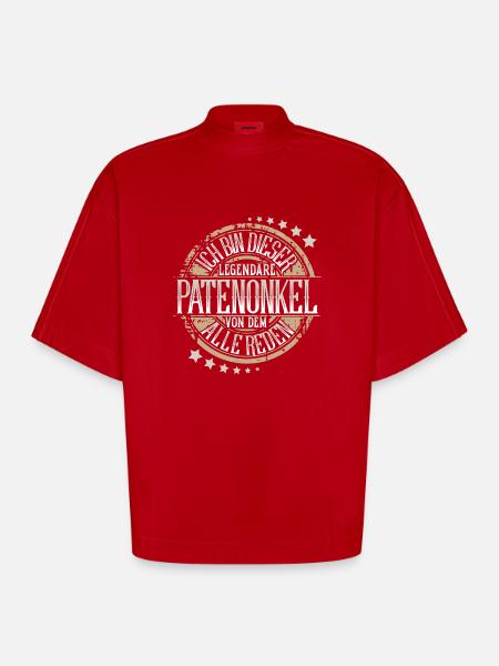 Patenonkel - Heavyweight Oversized Organic Boxy T-Shirt Made in EU - Rot