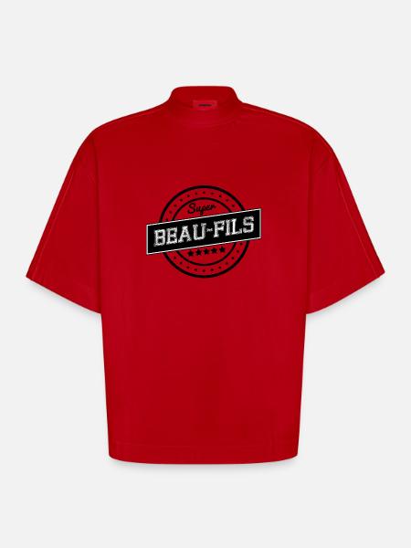 Super beau-fils - T-shirt bio épais oversize Boxy fabriqué en UE - rouge