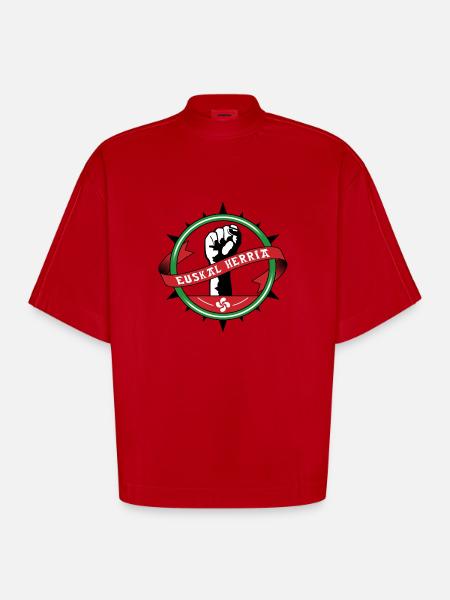 Euskal Herria - T-shirt bio épais oversize Boxy fabriqué en UE - rouge