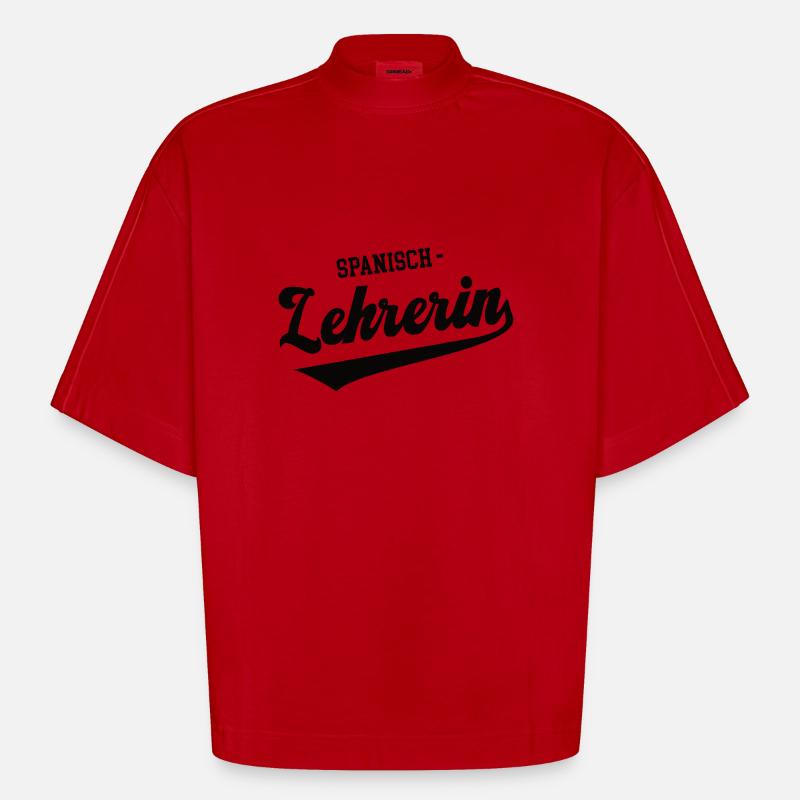 Spanisch Lehrerin Schule Spanischlehrerin Spanish - Heavyweight Oversized Organic Boxy T-Shirt Made in EU - Rot