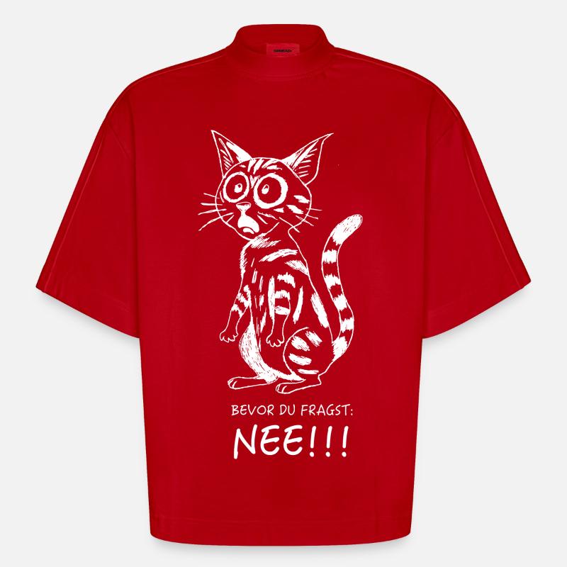 Avant que tu ne demandes... - T-shirt bio épais oversize Boxy fabriqué en UE - rouge