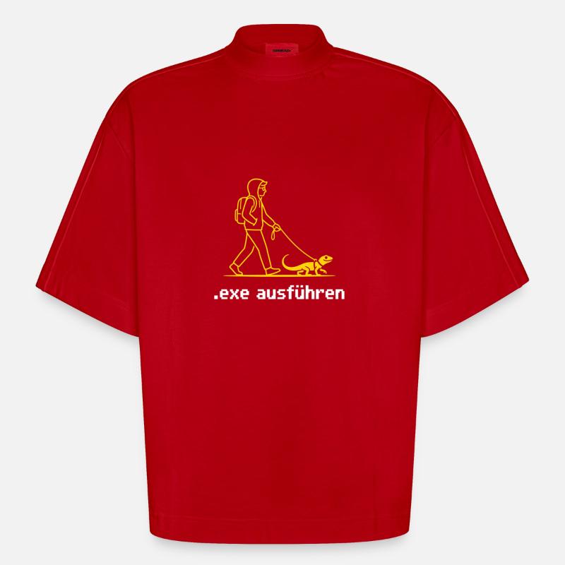 Lustige Admin Geschenke Sys Admin Programmierer - Heavyweight Oversized Organic Boxy T-Shirt Made in EU - Rot