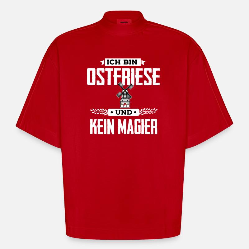 Ich bin Ostfriese - Heavyweight Oversized Organic Boxy T-Shirt Made in EU - Rot