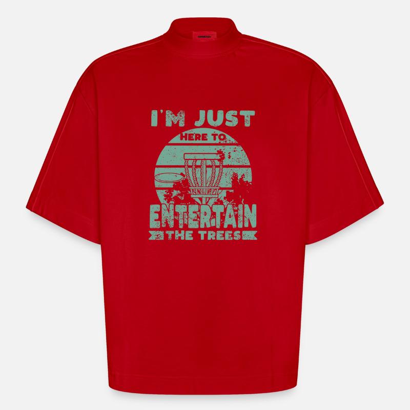 Devis Disc Golf - T-shirt bio épais oversize Boxy fabriqué en UE - rouge