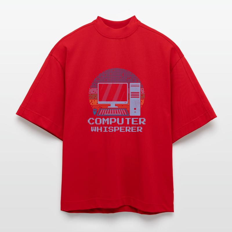 Computer Whisperer Soutien technique informatique T-shirt bio épais oversize Boxy fabriqué en UE