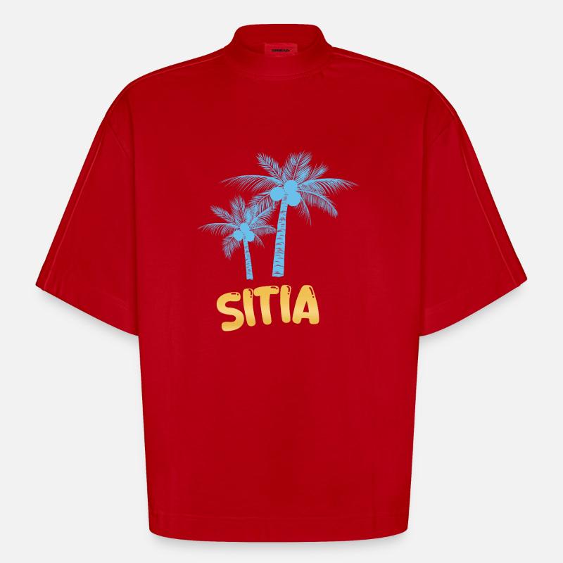 Sitia - Heavyweight Oversized Organic Boxy T-Shirt Made in EU - Rot