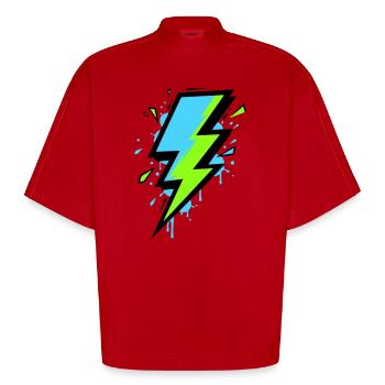 Ray of Modern Electricity - Heavyweight Oversized Organic Boxy T-Shirt Made in EU - red - Front