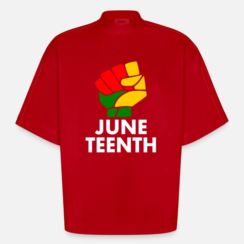 juneteenth - T-shirt bio épais oversize Boxy fabriqué en UE - rouge