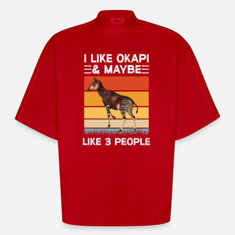 Ich mag Okapi - Heavyweight Oversized Organic Boxy T-Shirt Made in EU - Rot