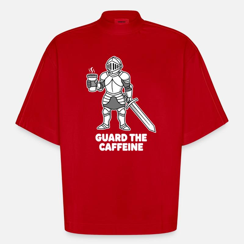 Kaffeekämpfer Ritter - Heavyweight Oversized Organic Boxy T-Shirt Made in EU - Rot