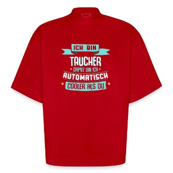 Ich bin Taucher, damit bin ich cooler als du. - Heavyweight Oversized Organic Boxy T-Shirt Made in EU - Rot - Vorne