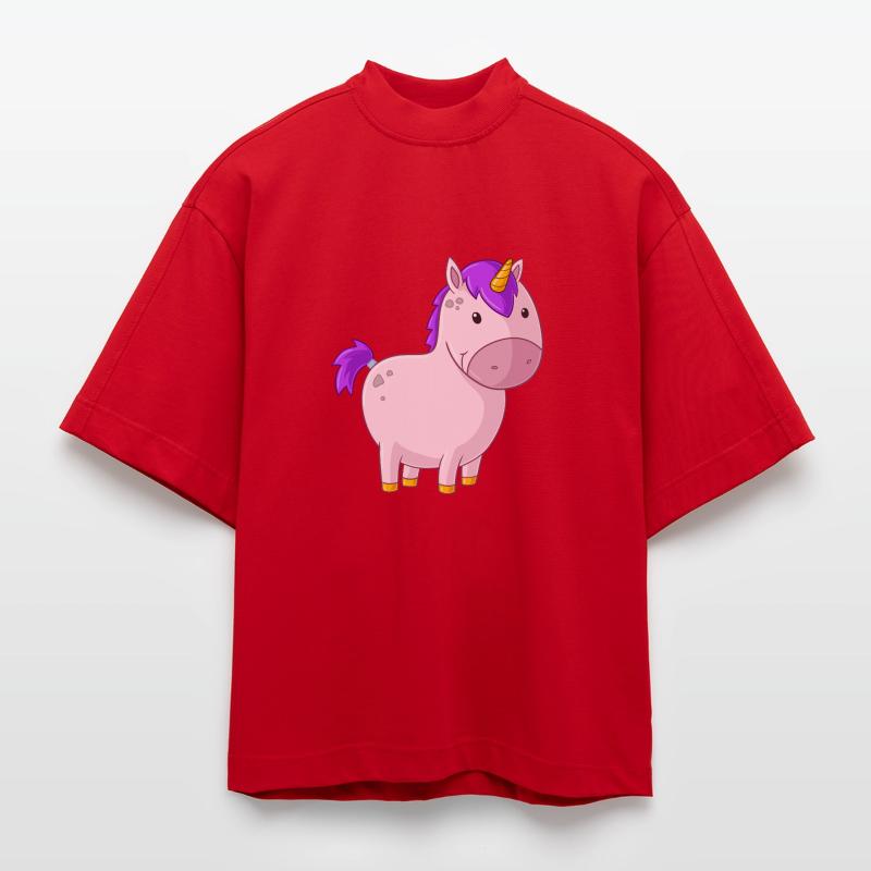 Dickes Comic Einhorn Heavyweight Oversized Organic Boxy T-Shirt Made in EU