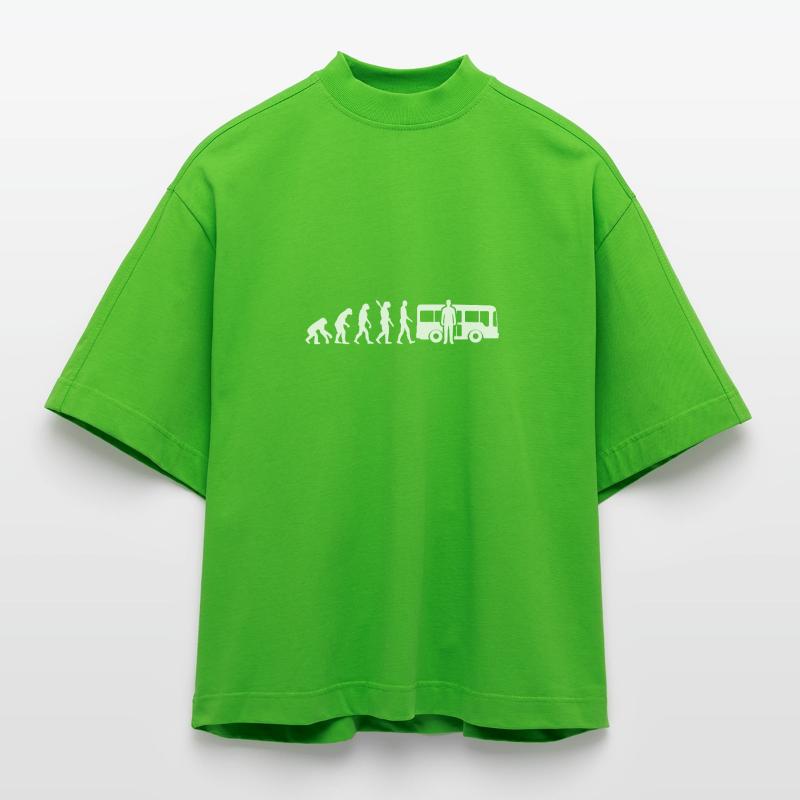 Evolution chauffeur de bus chauffeur de bus W T-shirt bio épais oversize Boxy fabriqué en UE