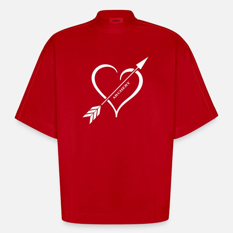Bogenschießen Bogenparcours Bogenschütze - Heavyweight Oversized Organic Boxy T-Shirt Made in EU - Rot