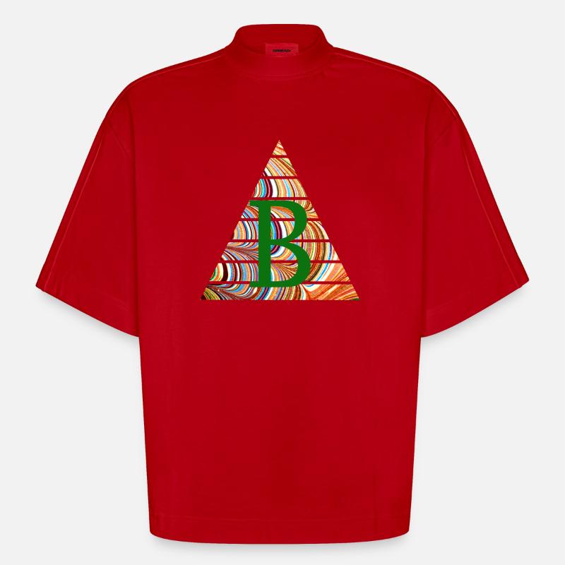 triangle e 56 b - Heavyweight Oversized Organic Boxy T-Shirt Made in EU - red