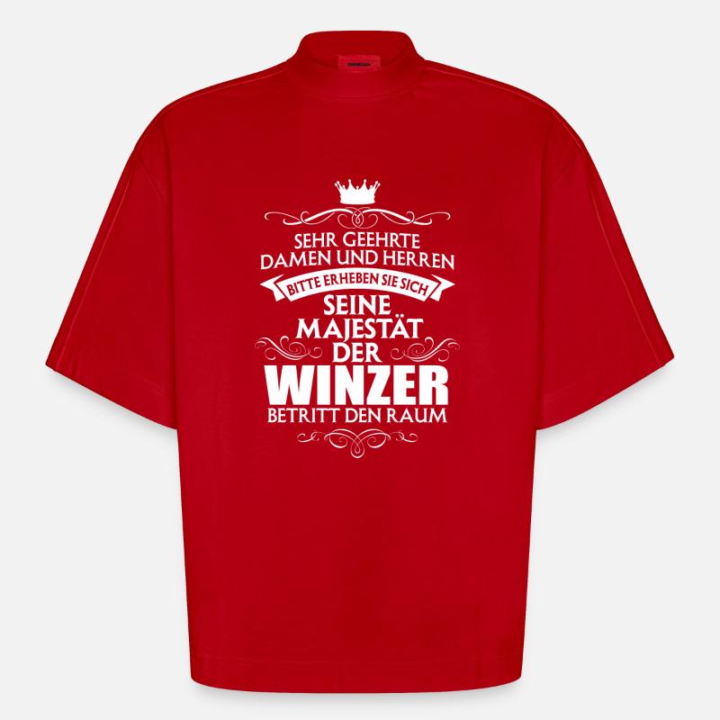 WINZER - Heavyweight Oversized Organic Boxy T-Shirt Made in EU - Rot