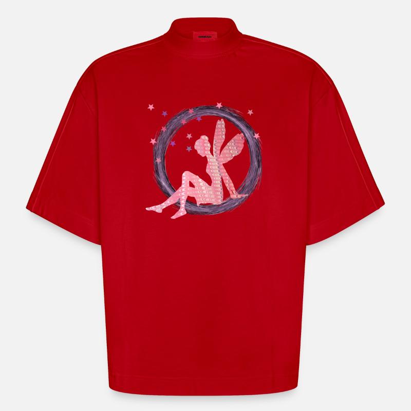 frais e 228 - T-shirt bio épais oversize Boxy fabriqué en UE - rouge