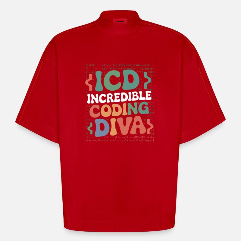 Passionate coding - Heavyweight Oversized Organic Boxy T-Shirt Made in EU - red