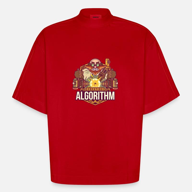 Software algorithm - Heavyweight Oversized Organic Boxy T-Shirt Made in EU - red