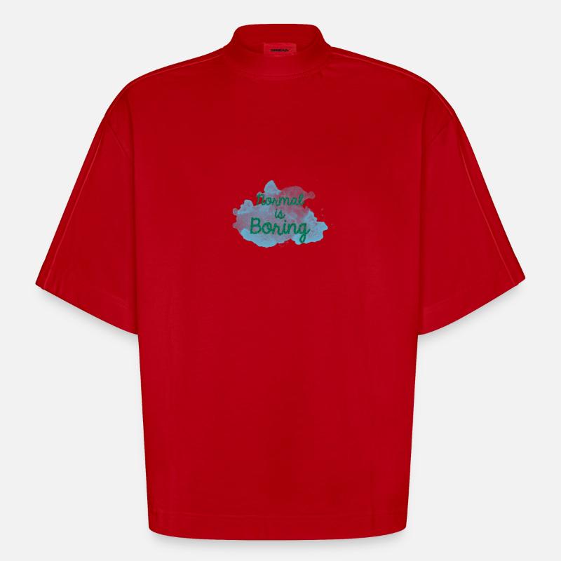 Normal is Boring - Heavyweight Oversized Organic Boxy T-Shirt Made in EU - red