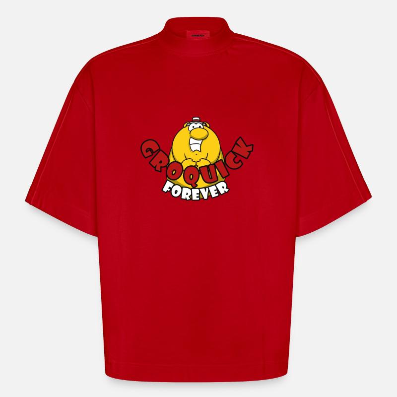 Groquick forever - T-shirt bio épais oversize Boxy fabriqué en UE - rouge