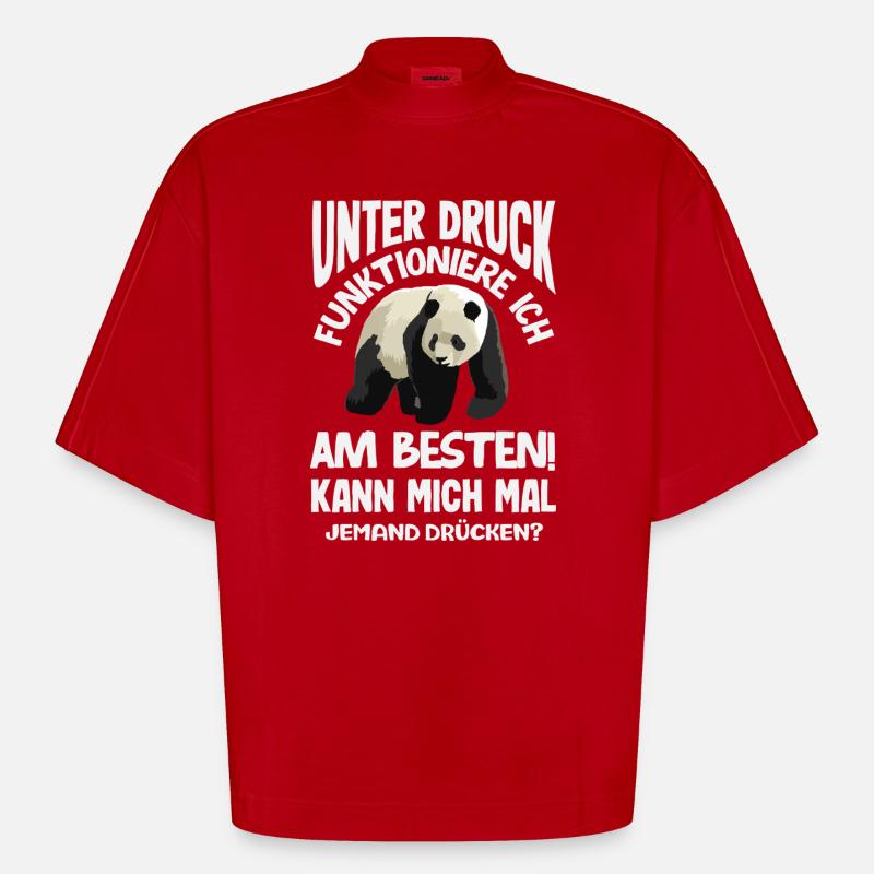 I function best under pressure - Heavyweight Oversized Organic Boxy T-Shirt Made in EU - red