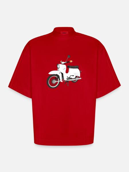 Simson Schwalbe - Heavyweight Oversized Organic Boxy T-Shirt Made in EU - Rot