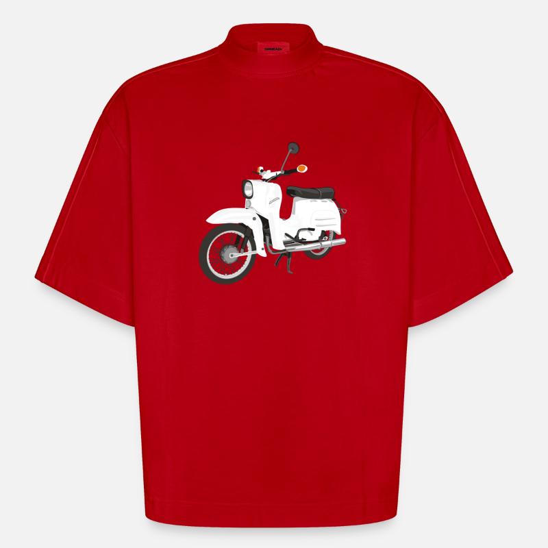Simson Schwalbe - T-shirt bio épais oversize Boxy fabriqué en UE - rouge