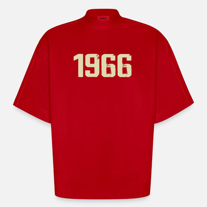 Jubilee 1966 - Heavyweight Oversized Organic Boxy T-Shirt Made in EU - red